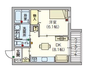 シニア限定 ルティルオプス高円寺 105号室 間取り