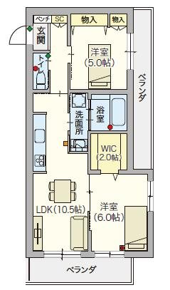 シニア限定 ルティルオプス高円寺 303号室 間取り
