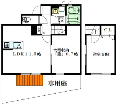 CALM　HOME 1-C号室 間取り