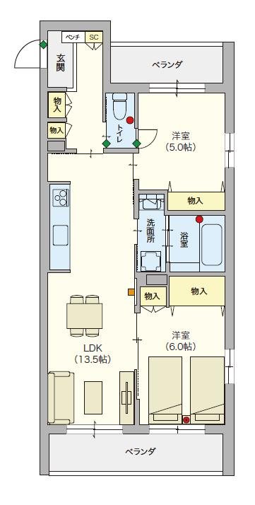 シニア限定 ヘーベルVillage 湘南台Ⅲ　～シュテルン湘南～ 401号室 間取り