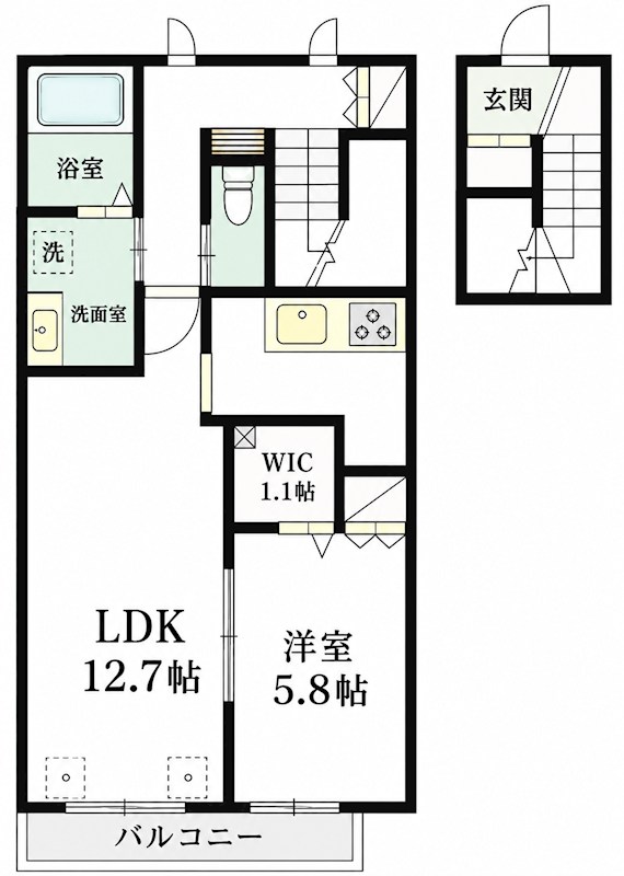 パティオ高井戸B 206号室 間取り