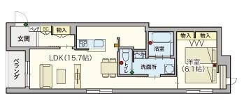 シニア限定 ヘーベルVillage 西荻窪善福寺  フォルス善福寺Ⅲ 211号室 間取り