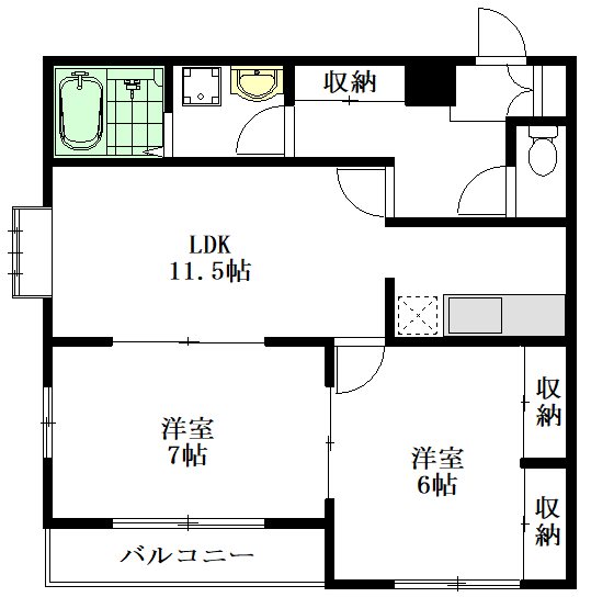 プレミールフジＢ棟  103号室 間取り