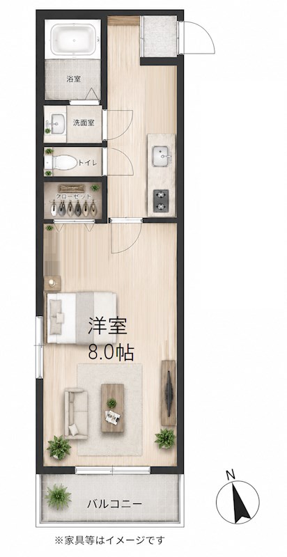 CASA BRANZINO（カーサブランチーノ） 202号室 間取り