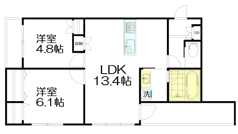 EUGENE COURT（ユージーンコート） 203号室 間取り