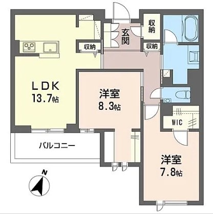 シャーメゾン牟礼 202号室 間取り