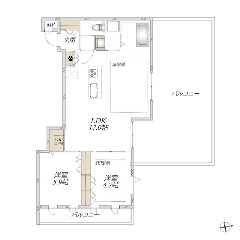 BAUM（バウム） 302号室 間取り