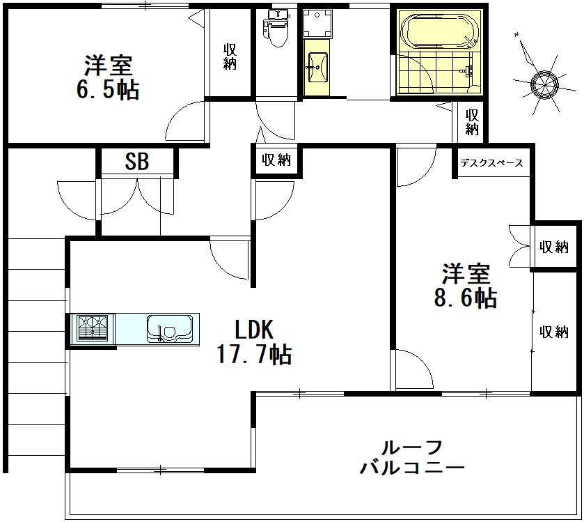 松庵１丁目ヘーベルメゾン 201号室 間取り