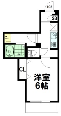 グリーンパーク宮坂 102号室 間取り