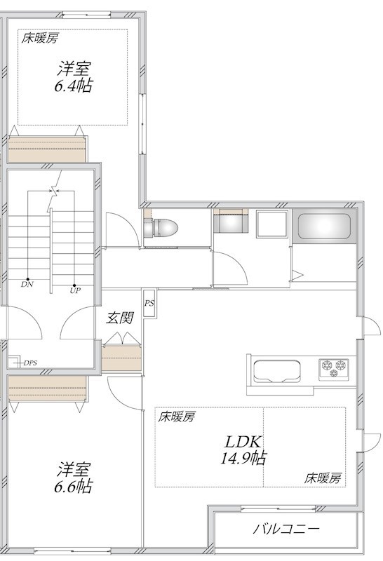 ユリガーデン 202号室 間取り
