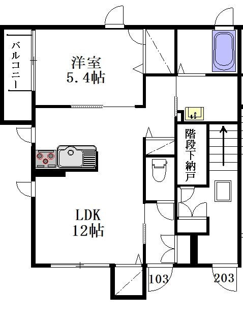 サンライズＪ 103号室 間取り