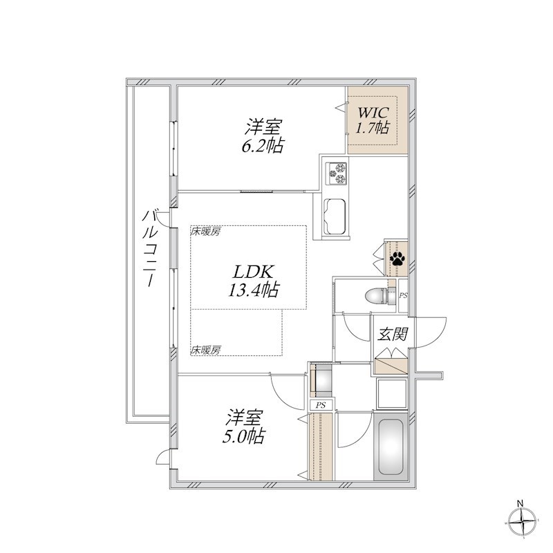 MYSA WEST（ミーサウエスト） 202号室 間取り