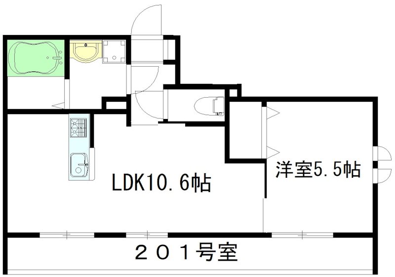 メープルメゾンⅡ 201号室 間取り