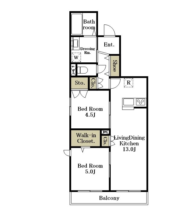 Ｒｏｓｅ　Ｃｏｕｒｔ（ローズコート） 302号室 間取り