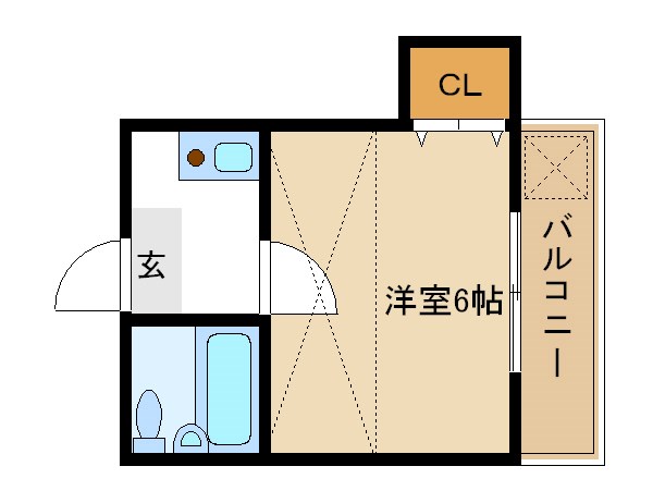 グリーングラス 203号室 間取り