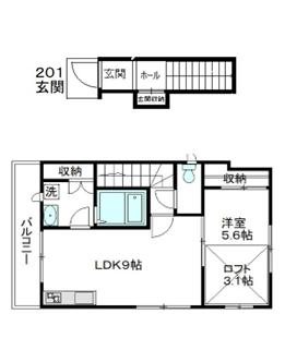 エンゼルハイム 201号室 間取り