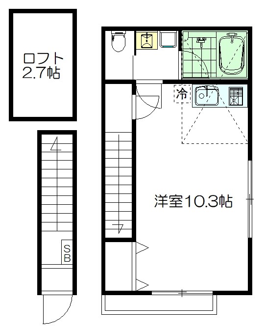 キャッスル長崎 201号室 間取り