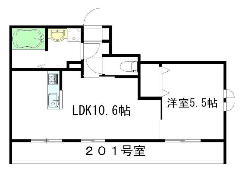 メープルメゾンⅡ 201号室 間取り