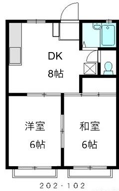 コーポアサカ 202号室 間取り