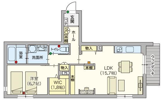 シニア限定　へーベルvillage府中 102号室 間取り