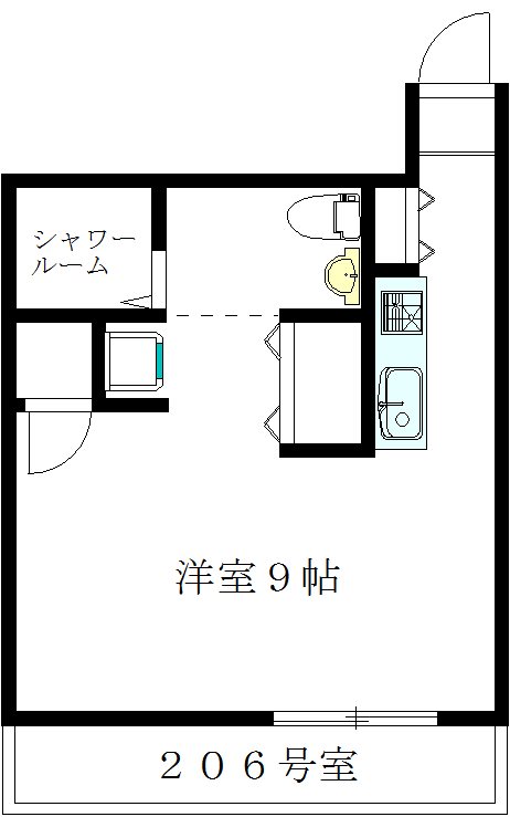 ハイムハラシマ 206号室 間取り