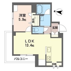 アルバスギナミ 201号室 間取り