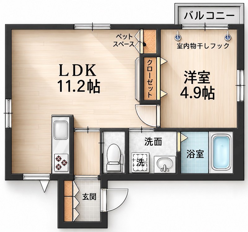 Park　Way 202号室 間取り