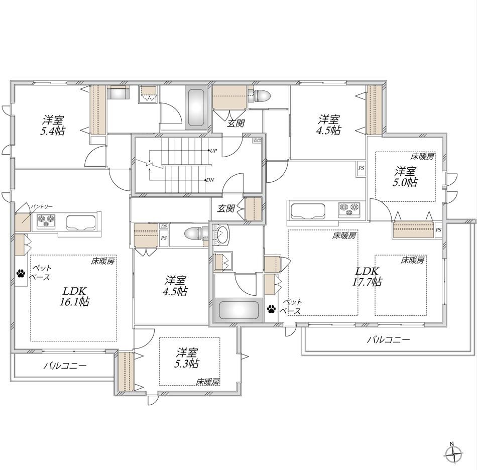 Ｌｕｘｅ　Ｔｅｒｒａｃｅ(リュクステラス) 201号室 間取り