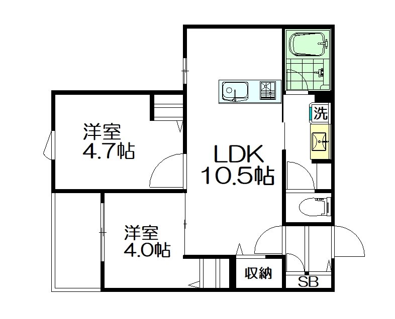 North Side Village（ノース サイド ヴィレッジ） 103号室 間取り