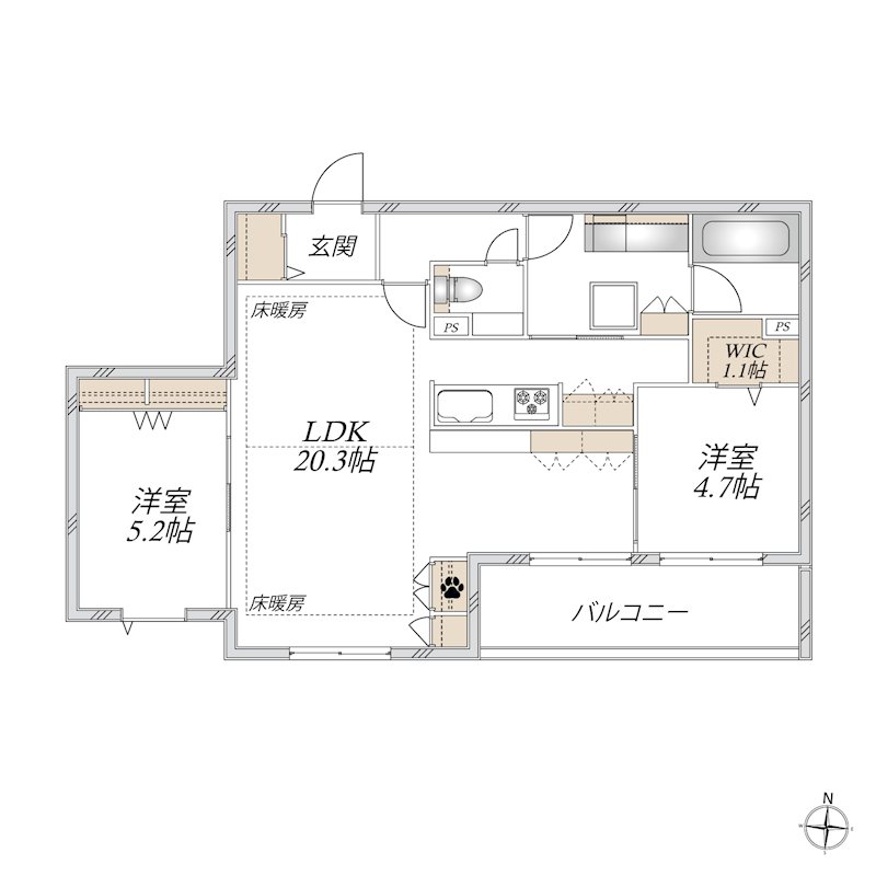 フォルス善福寺Ⅱ 205号室 間取り