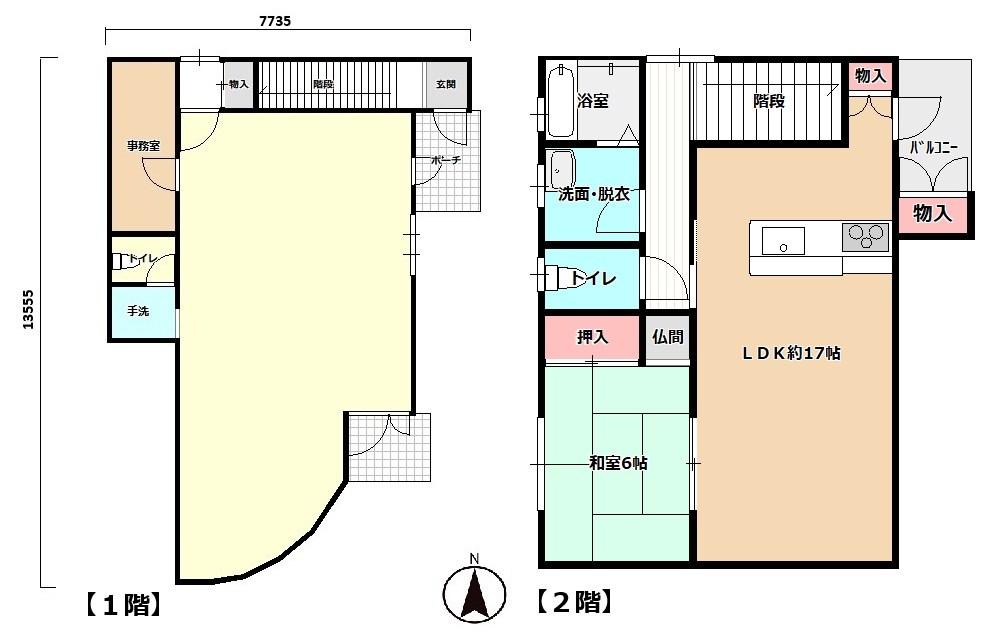総社市中央2丁目店舗兼住居 間取り