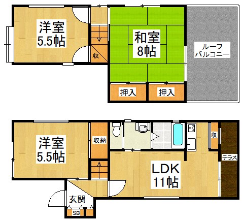 藤井寺市林3丁目12-18 間取り