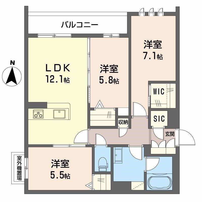 シャーメゾングリーナリー 間取り図