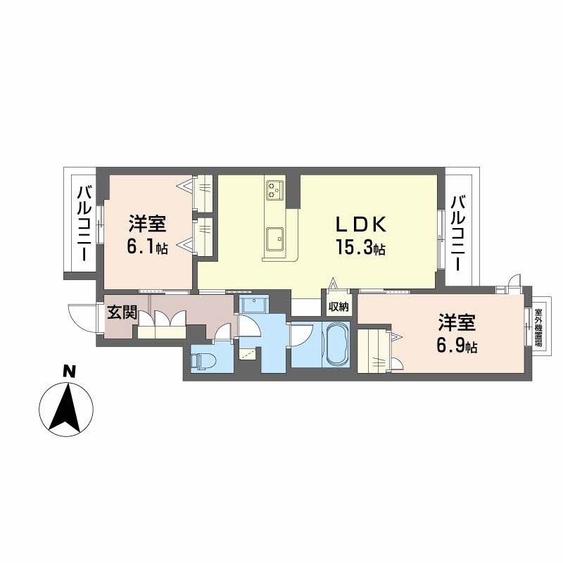 ボスコ三国ケ丘 間取り図