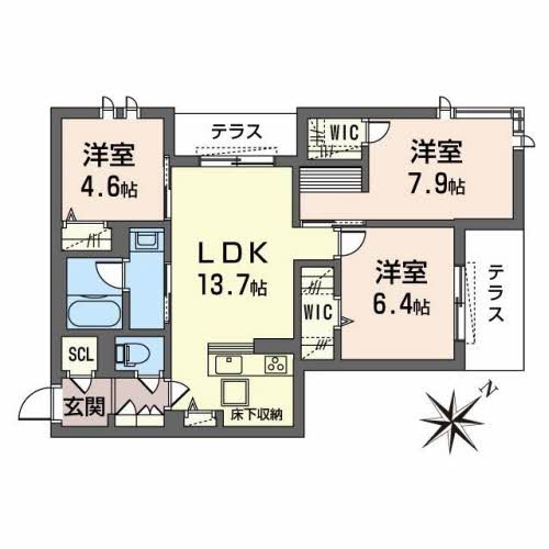 シャーメゾン　ルーナ　ノワ 間取り図