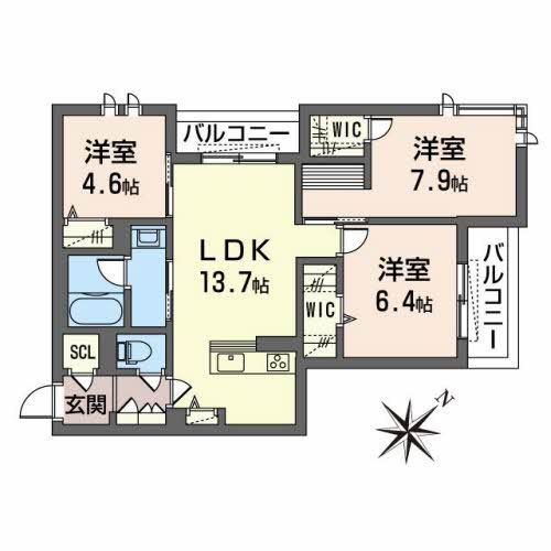 シャーメゾン　ルーナ　ノワ 間取り図