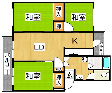 新金岡第７次住宅　３－１４棟 間取り