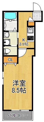 ラ・レーヴ砂子の里 305号室 間取り