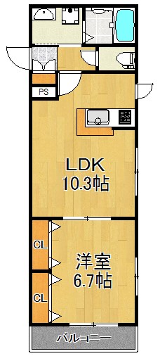 フェリオ鶴見 202号室 間取り