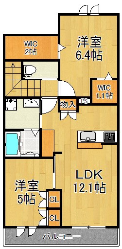グランドゥール東台 203号室 間取り