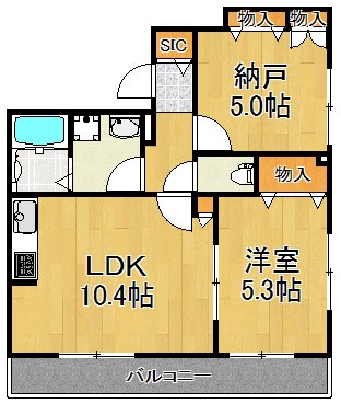 ベルフローラ 202号室 間取り
