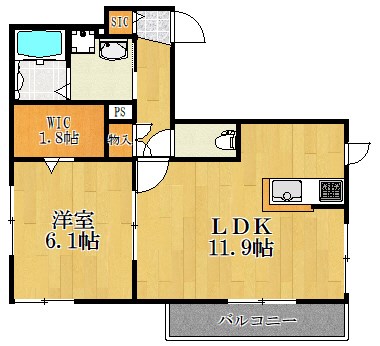 ベルフローラ 201号室 間取り