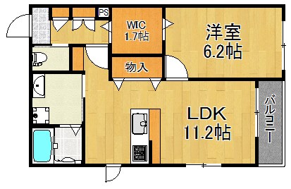 La Fonte 102号室 間取り