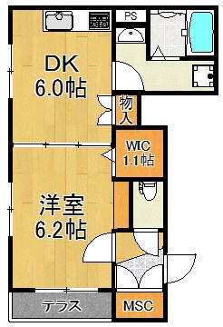 アヴェニール岸谷 101号室 間取り