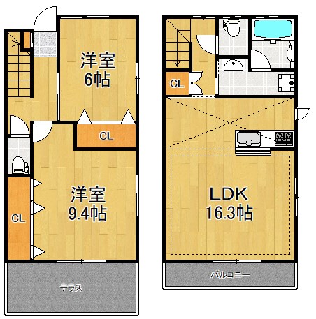 ZONE上台 1号室 間取り