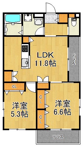 プルミエール 三ッ池公園 101号室 間取り