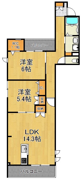 202号室 間取り