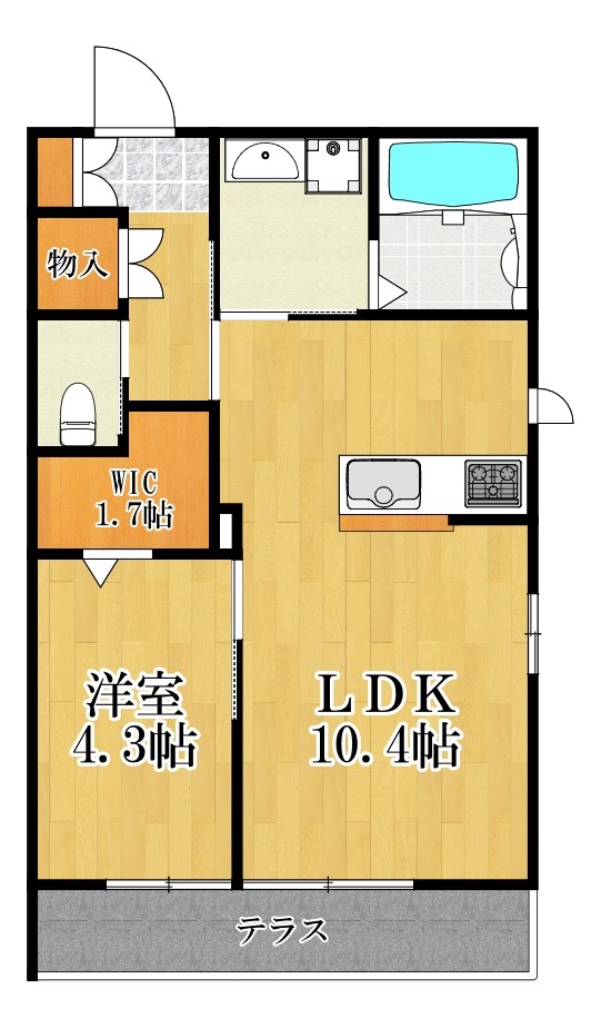 Jade Gate 102号室 間取り