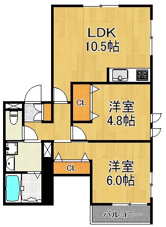 グランシャリオ　Ⅱ 201号室 間取り