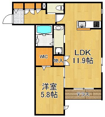 HEBELMAISON ODA 102号室 間取り